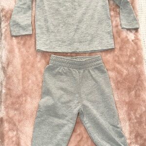 12M Nike Baby Gray Long Sleeve Top and 9M Pants Set